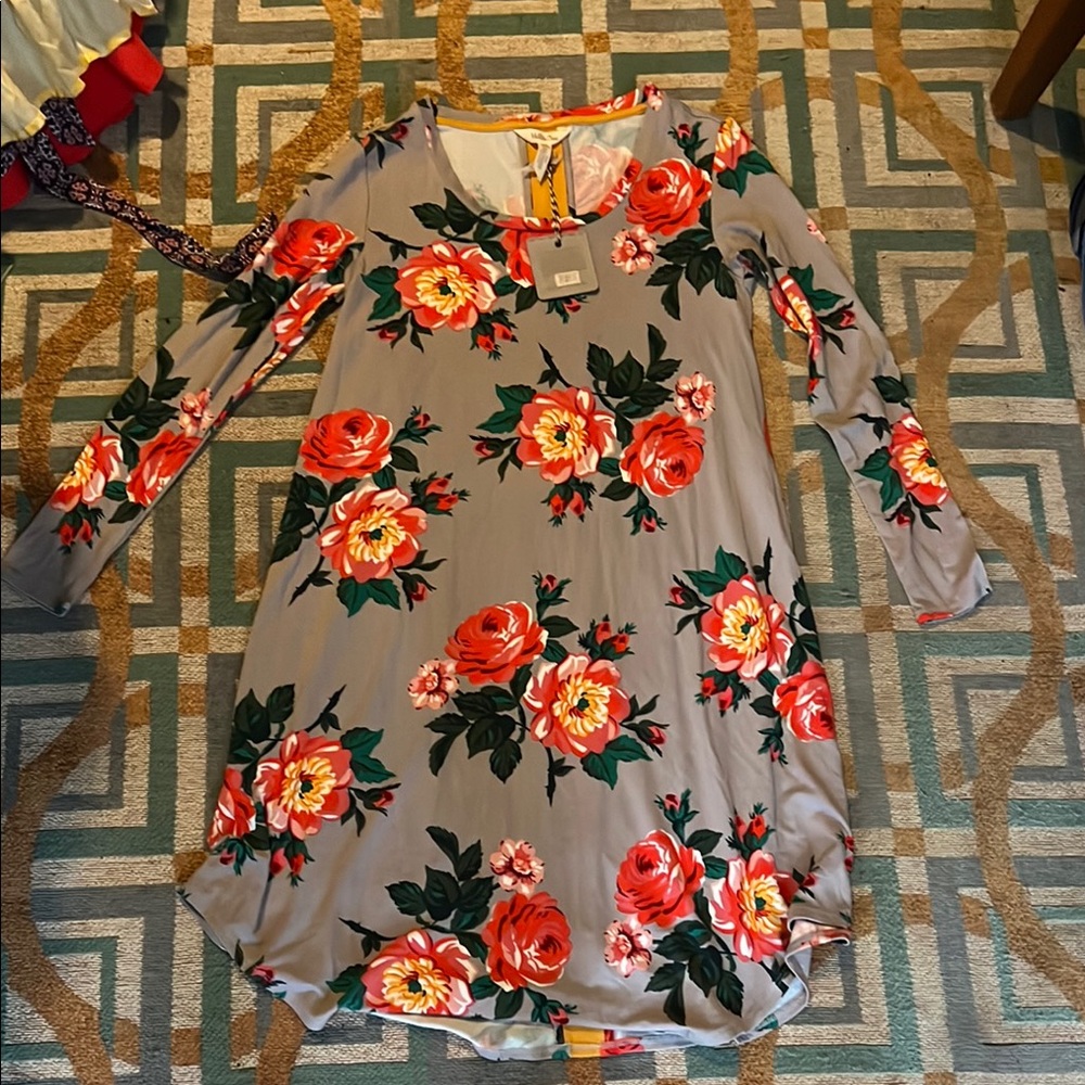 Matilda Jane Orange and Pink Cuffed Sleeve Sundress